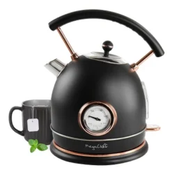 MegaChef 1.8 Liter Half Circle Electric Tea Kettle With Thermostat In Matte Black -Kitchen Appliances GUEST 9e011c84 1a1e 42b6 ae78 b04decbfc1c8