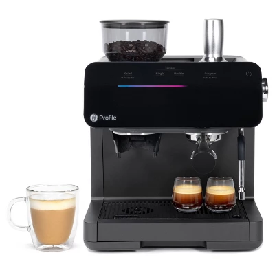 GE Profile Semi Automatic Stainless Steel Espresso Maker And Frother Black: Electric Coffee Machine, 1450W, 10 Cup Capacity 1 GE Profile Semi Automatic Stainless Steel Espresso Maker And Frother Black: Electric Coffee Machine, 1450W, 10 Cup Capacity