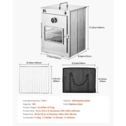 VEVOR Foldable Camping Oven, Stainless Steel Portable Camping Stove, With 3 Tier Grill, Handle And Thermometer, Use With Wood Burning Fire, Silver 14 VEVOR Foldable Camping Oven, Stainless Steel Portable Camping Stove, With 3 Tier Grill, Handle And Thermometer, Use With Wood Burning Fire, Silver -Kitchen Appliances GUEST a159d038 3484 45f2 9f07 d60eaeb4021b