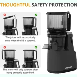 Heynemo Juicer Machines, 5.9" Wide Feed Chute Cold Press Juicer For Whole Vegetable & Fruit, 250W Slow Masticating Juicer Machines -Kitchen Appliances GUEST a3d8c953 39c1 4352 b7cc c3f713df8d97