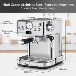 ELJGET Espresso Maker 20 Bar Maker Coffee Machine 1.8L Water Tank, Stainless Steel, Silver -Kitchen Appliances GUEST a45d4d5a 0759 4f91 bda7 1976bd07334a