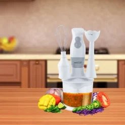 Brentwood HB-38W 2 Speed Hand Blender With Balloon Whisk In White