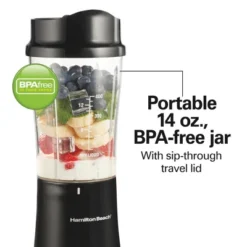 Hamilton Beach SingleServe Blender 51101BV: Portable Personal Blender, 12 Oz Capacity, Dishwasher-Safe, 175 Watts, Black/Gray -Kitchen Appliances GUEST a7374a26 9ad0 40bb bedd ffe69c529e86