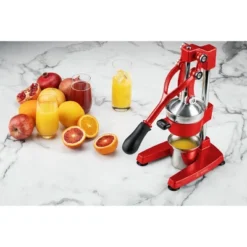 Eurolux Professional Cast Iron Citrus Juicer, Manual Hand Press, Heavy Duty, Stainless Steel Cup, Red -Kitchen Appliances GUEST a73fe803 f72c 47d1 a996 5f010bf5ccf2
