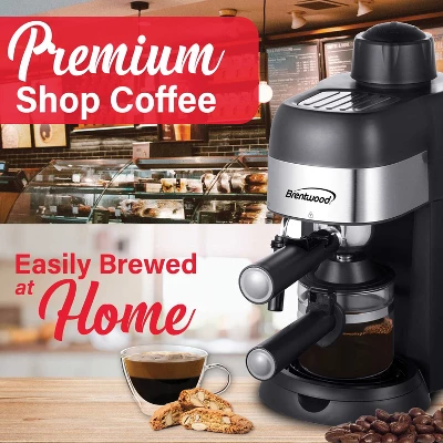 Brentwood GA-134BK 4-Cup Stainless Steel Espresso And Cappuccino Maker Machine In Black 6 Brentwood GA-134BK 4-Cup Stainless Steel Espresso And Cappuccino Maker Machine In Black - Image 6