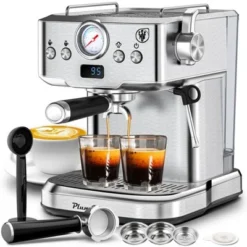 ELJGET Espresso Maker 20 Bar Maker Coffee Machine 1.8L Water Tank, Stainless Steel, Silver -Kitchen Appliances GUEST a93ba2ed 88ab 4e71 8736 a00456a9d856