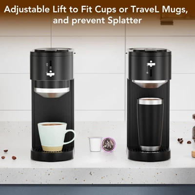 Kismile Single Serve Coffee Maker, Compatible With Capsule And Ground, 5 Brew Sizes Up To 14 Oz, Adjustable Funnel Height, K-cup Coffee Machine 3 Kismile Single Serve Coffee Maker, Compatible With Capsule And Ground, 5 Brew Sizes Up To 14 Oz, Adjustable Funnel Height, K-cup Coffee Machine - Image 3