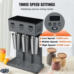VEVOR Milkshake Maker, 375W X 3 Electric Milkshake Machine, Commercial Triple Heads Drink Mixer Blender, Intelligent Microswitch, Gray -Kitchen Appliances GUEST ab791bb7 8f3e 4ff5 b069 dd32cd5abb40