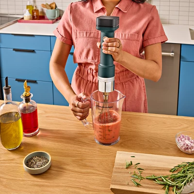 KitchenAid Go Cordless Hand Immersion Blender: Mixes, Blends, Chops, Whips, Dishwasher-Safe Parts, 1 Speed, Shaded Palm 1 KitchenAid Go Cordless Hand Immersion Blender: Mixes, Blends, Chops, Whips, Dishwasher-Safe Parts, 1 Speed, Shaded Palm