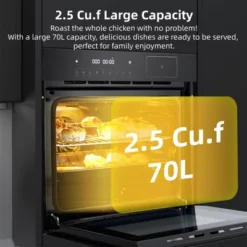 Wall Oven- 24 Inch 2.5Cu. Ft Convection Electric Oven With Multiple Cooking Functions, Touch Control, Safety Lock, 3D Heating, Stainless Steel