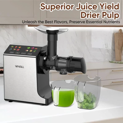 WHALL Cold Press Juicer Machine, Wide Feed Chute, High Juice Yield, Stainless Steel Masticating Juicer 6 WHALL Cold Press Juicer Machine, Wide Feed Chute, High Juice Yield, Stainless Steel Masticating Juicer - Image 6