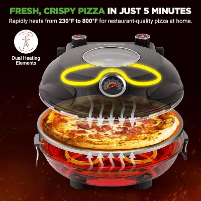 NutriChef Countertop Electric Pizza Maker With Dual Temperature Controls 3 NutriChef Countertop Electric Pizza Maker With Dual Temperature Controls - Image 3
