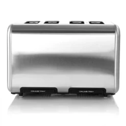 MegaChef 4 Slice Stainless Steel Toaster - Silver: 1800W, Automatic Shut-Off, Reheat & Defrost, Bagel Function, 90-Day Warranty -Kitchen Appliances GUEST ad8f9047 9c51 4191 aade b524b242d752