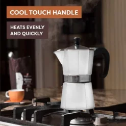 Bellemain Stovetop Espresso Maker – Classic Moka Pot (White, 6-Cup) For Rich, Authentic Coffee