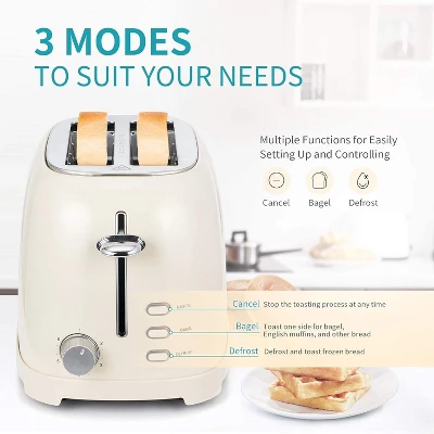 Ultrean Toaster 2 Slice With Extra-Wide Slot For Toasting Bagels, Breads, Waffles & More, Stainless Steel Material,6 Browning Settings 3 Ultrean Toaster 2 Slice With Extra-Wide Slot For Toasting Bagels, Breads, Waffles & More, Stainless Steel Material,6 Browning Settings - Image 3