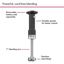 KitchenAid Go Cordless Hand Blender - Battery Included KHBRV71: Immersion Blender, 3 Speeds, Shaded Palm, BPA-Free -Kitchen Appliances GUEST af32286a 0e9f 48ae bb00 e857a507146e