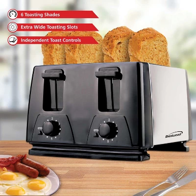 Brentwood 4-Slice Toaster In Black 2 Brentwood 4-Slice Toaster In Black - Image 2
