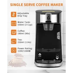 Acekool Single Serve Coffee Maker, Compact Portable Machine For Coffee Pod, Ground Coffee & Tea, 18.6oz Tank, Auto Shut-Off -Kitchen Appliances GUEST afe41990 946b 4a84 be62 e17eae2e94bc