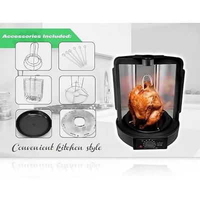 NutriChef Vertical Countertop Rotisserie Rotating Oven (Black) 3 NutriChef Vertical Countertop Rotisserie Rotating Oven (Black) - Image 3