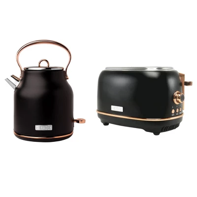 Haden Heritage 1.7 Liter Stainless Steel Electric Water Kettle Bundled With 2 Slice Wide Slot Stainless Steel Toaster, Black & Copper 6 Haden Heritage 1.7 Liter Stainless Steel Electric Water Kettle Bundled With 2 Slice Wide Slot Stainless Steel Toaster, Black & Copper - Image 6