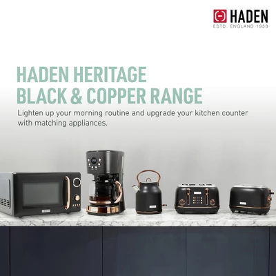 Haden Heritage 1.7 Liter Stainless Steel Electric Water Kettle Bundled With 2 Slice Wide Slot Stainless Steel Toaster, Black & Copper 5 Haden Heritage 1.7 Liter Stainless Steel Electric Water Kettle Bundled With 2 Slice Wide Slot Stainless Steel Toaster, Black & Copper - Image 5