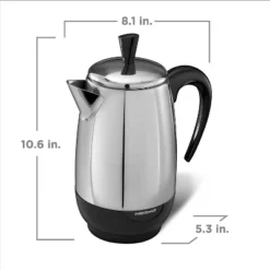 Farberware 8-Cup, Black Percolator, Stainless Steel, FCP280 -Kitchen Appliances GUEST b2b7c84b 83d5 44dd afbb 9bc1675d7c5e