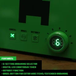 Ukonic Minecraft Green Creeper 2-Slice Toaster With Imprint Feature -Kitchen Appliances GUEST b3052c68 7b5b 49b2 a87f 731400cbc2c2