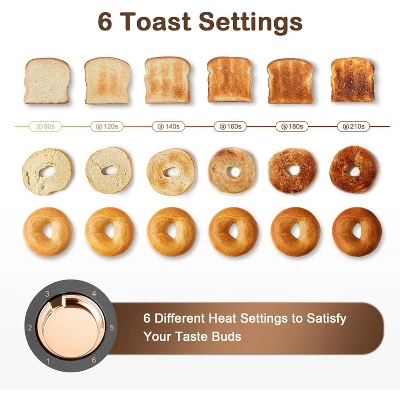 Mecity 2 Slice Toaster With Timer, Long Slots, 800W 4 Mecity 2 Slice Toaster With Timer, Long Slots, 800W - Image 4