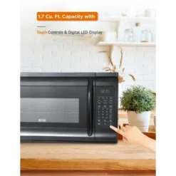 Commercial Chef 1.7 Cu. Ft. Over-The-Range Microwave Oven, 10 Power Levels, 300 CFM Hidden Vent Hood Fan, Touch Controls, 10 Preset Options, Black -Kitchen Appliances GUEST b5473842 4218 49b1 b709 e95f35a9efda