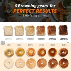 WHALL 4 Slice Toaster, Stainless Steel Toasters 4 Slice, Bagel Toaster, Touchscreen Toaster -Kitchen Appliances GUEST b550ede7 90b6 4959 a049 c4602e086fb8