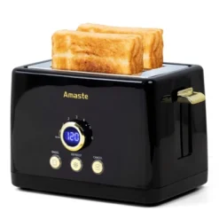 ZACHVO 2 Slice Toaster, Retro Bread Toaster With LED Display-Black -Kitchen Appliances GUEST b610a6c3 b7e8 4e5e a2a1 387659a3bc27