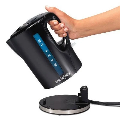 Proctor-Silex 1.7 Lt Cordless Electric Kettle - 41002PS: Black Water Heater Kettle, 1500W Hot Pot, Plastic Tea Maker 2 Proctor-Silex 1.7 Lt Cordless Electric Kettle - 41002PS: Black Water Heater Kettle, 1500W Hot Pot, Plastic Tea Maker - Image 2