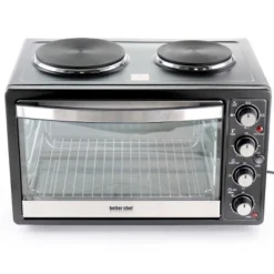 Better Chef Chef Central XL Toaster Oven And Broiler With Dual Solid Element Burners In Black