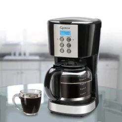 Capresso 12 Cup Coffee Maker: Drip Machine, Electric, Black & Silver, 900W, Glass Carafe, Basket Filter, Ground Coffee -Kitchen Appliances GUEST b82cbea1 db72 41c2 a2e0 5bb7023af1b9