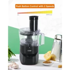 COMMERCIAL CHEF 4-Cup Food Processor 450W With 2 Speeds, Black