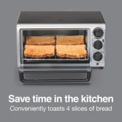 Proctor Silex 4-Slice Toaster Oven - Black: Countertop, Small, Freestanding, Includes Crumb Tray & Baking Pan