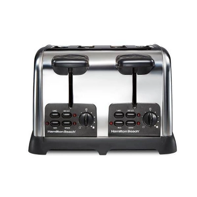 Hamilton Beach 4 Slice Toaster 24782: Silver 4 Slot Double Toaster, 1560W, Metal, 1 Year Warranty 2 Hamilton Beach 4 Slice Toaster 24782: Silver 4 Slot Double Toaster, 1560W, Metal, 1 Year Warranty - Image 2