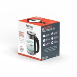 Aroma 1.7L Digital Programmable Kettle With Illumination: Borosilicate Glass, Automatic Shut-Off, Water Level Viewer -Kitchen Appliances GUEST b96946e2 aa44 4c8c b9c1 9231521d9f73