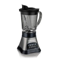 Hamilton Beach Blender With Jar - 58161: 700W, 40oz Capacity, 4 Speeds, Smoothie & Glass Jar, Dishwasher-Safe, Silver/Black