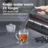 Hamilton Beach 1.7Liter DoubleWall Dig SS Kettle 40851: Electric Water & Tea Heater, 1.7L, Stainless Steel, 1500W, Black