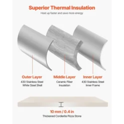 VEVOR Dual Fuel Pizza Oven Outdoor, 12 Inch Wood Fire & Propane Gas Pizza Oven, Pellet & Propane Pizza-Maker With Thermometer, Silver -Kitchen Appliances GUEST bb8d3e1d d509 4650 af6a 259e3c2273a6