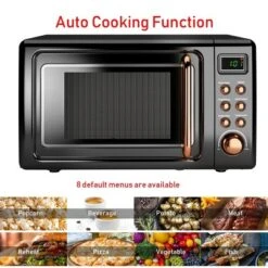 Costway 0.7Cu.ft Retro Countertop Microwave Oven 700W LED Display Glass Turntable Green/Black/Rose Gold/White -Kitchen Appliances GUEST bbf4fe38 794c 473e a768 5ec844976bf3