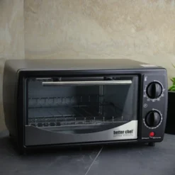 Better Chef 9 Liter Toaster Oven Broiler In Black With Stainless Stell Front