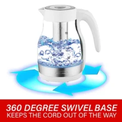 Brentwood Glass 1.7 Liter Electric Kettle With Tea Infuser In White -Kitchen Appliances GUEST bcc3c2e8 9a26 47e2 aa72 dcbf5bcb41e4