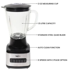 Total Chef 6-Speed Countertop Blender With Glass Jar 6-Cup 500W 11 Total Chef 6-Speed Countertop Blender With Glass Jar 6-Cup 500W -Kitchen Appliances GUEST bd5dcf99 0362 4e0c 9a18 03f49764f3e1