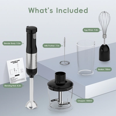 WHALL Cordless Hand Blender, 5-in-1 Immersion Blender With 2000mAh Battery, Beaker, Chopper, Whisk, Milk Frother, BPA-Free, Dishwasher Safe 5 WHALL Cordless Hand Blender, 5-in-1 Immersion Blender With 2000mAh Battery, Beaker, Chopper, Whisk, Milk Frother, BPA-Free, Dishwasher Safe - Image 5