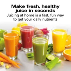 Hamilton Beach Pro XL Juice Extractor 67906: 1100W Juicer Machine, 2 Speeds, Dishwasher-Safe, Metal & Plastic, 16oz Capacity