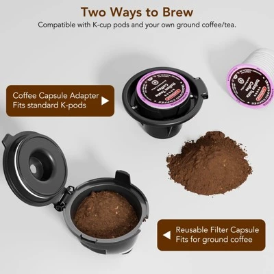Kismile Single Serve Coffee Maker, Compatible With Capsule And Ground, 5 Brew Sizes Up To 14 Oz, Adjustable Funnel Height, K-cup Coffee Machine 2 Kismile Single Serve Coffee Maker, Compatible With Capsule And Ground, 5 Brew Sizes Up To 14 Oz, Adjustable Funnel Height, K-cup Coffee Machine - Image 2
