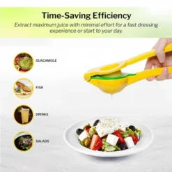Amco 2-in-1 8.8-Inch Aluminum Squeezer - Comfortable Juicing For Strain-Free Experience, Kitchen Gadget For Juicing Lemons Or Oranges (Yellow) -Kitchen Appliances GUEST c0827951 719d 4786 898e 698d1a4b8444