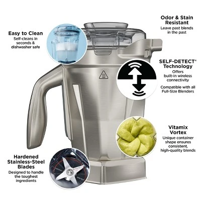 Vitamix Stainless Steel 48oz Container: BPA-Free Dishwasher-Safe Blender Accessory, Silver, 2-Piece Set 6 Vitamix Stainless Steel 48oz Container: BPA-Free Dishwasher-Safe Blender Accessory, Silver, 2-Piece Set - Image 6